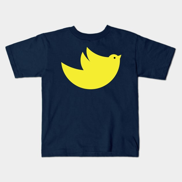 Green yellow bird drawing Kids T-Shirt by 4wardlabel